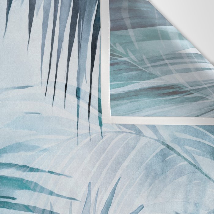 Blue Hour Tropical Retreat Palm Jungle Blue Wall Tapestry Gallery Image 3
