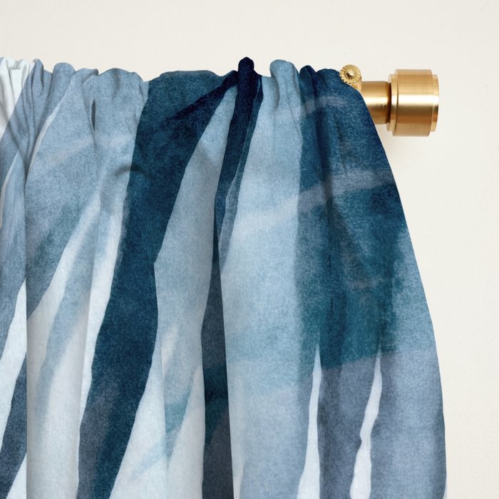 Blue Hour Tropical Retreat Palm Jungle Blue Window Curtain Gallery Image 2