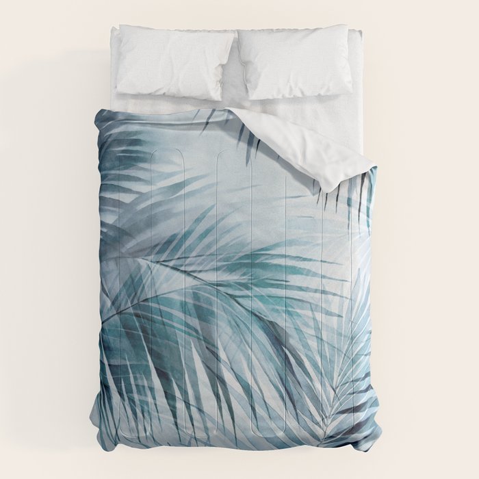 Blue Hour Tropical Retreat Palm Jungle Blue Comforter Gallery Image 6