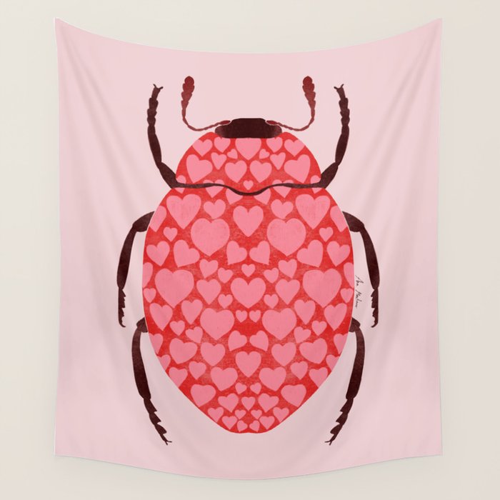 Hearts beetle Wall Tapestry Gallery Image 4