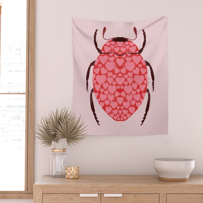 Hearts beetle Wall Tapestry Gallery Image 2