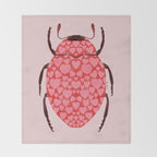 Hearts beetle Throw Blanket Gallery Image 2
