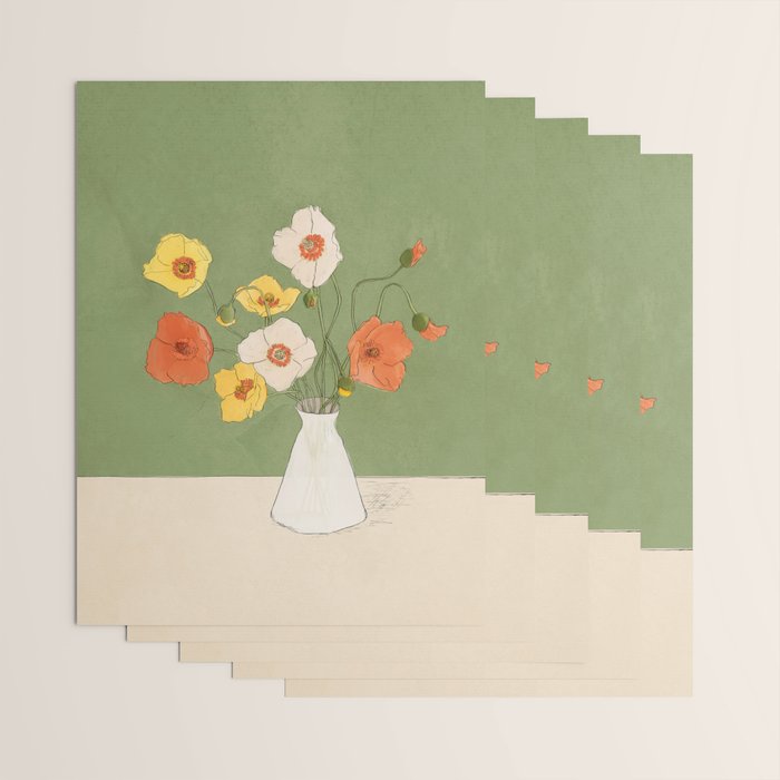 Field Wildflowers Verde Wrapping Paper Gallery Image 3