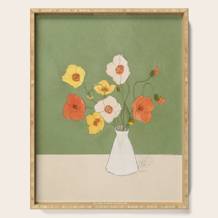 Field Wildflowers Verde Serving Tray Gallery Image 1