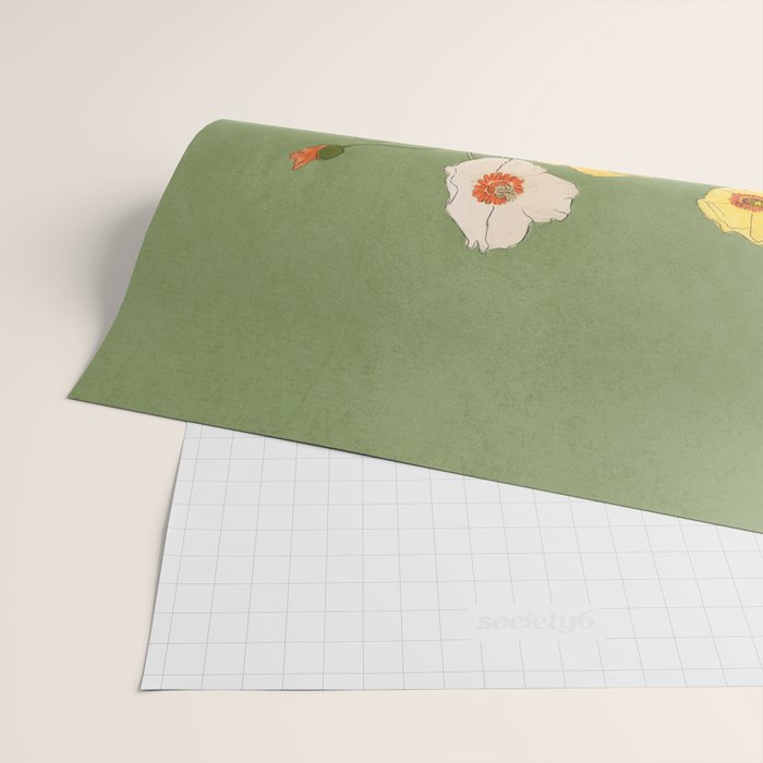 Field Wildflowers Verde Wrapping Paper Gallery Image 2