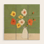 Field Wildflowers Verde Wood Wall Art Gallery Image 1