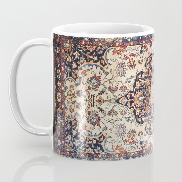 Antique Tabriz Rug Print With Abrashed Field Coffee Mug Gallery Image 3