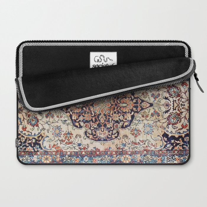 Antique Tabriz Rug Print With Abrashed Field Laptop Sleeve Gallery Image 2