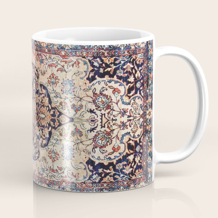 Antique Tabriz Rug Print With Abrashed Field Coffee Mug Gallery Image 1