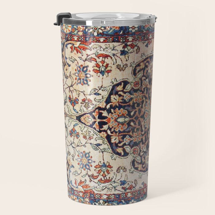 Antique Tabriz Rug Print With Abrashed Field Travel Mug Gallery Image 3