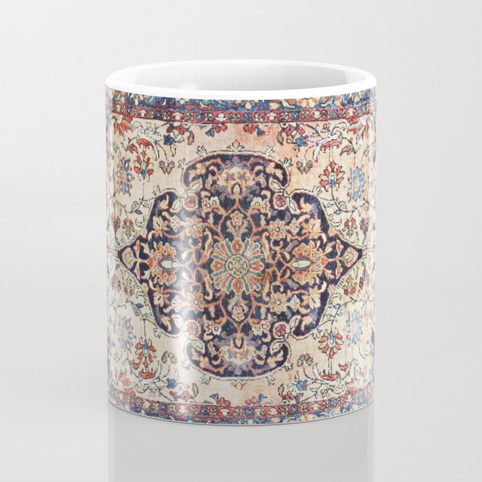 Antique Tabriz Rug Print With Abrashed Field Coffee Mug Gallery Image 4