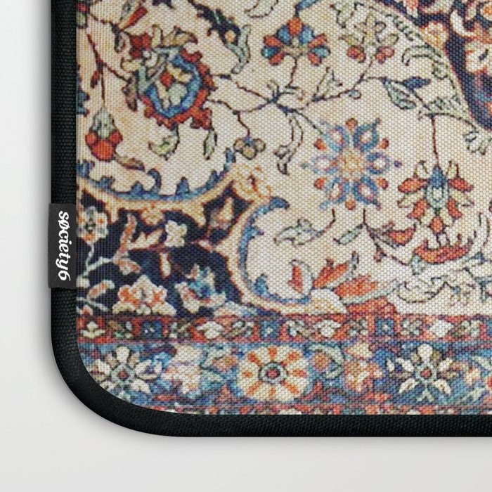 Antique Tabriz Rug Print With Abrashed Field Laptop Sleeve Gallery Image 3