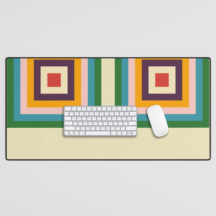 Retro Colored Square Space Desk Mat Gallery Image 1