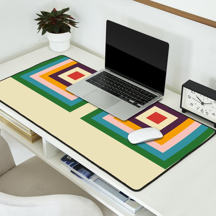 Retro Colored Square Space Desk Mat Gallery Image 2