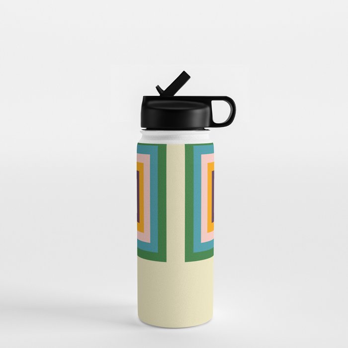 Retro Colored Square Space Water Bottle Gallery Image 1