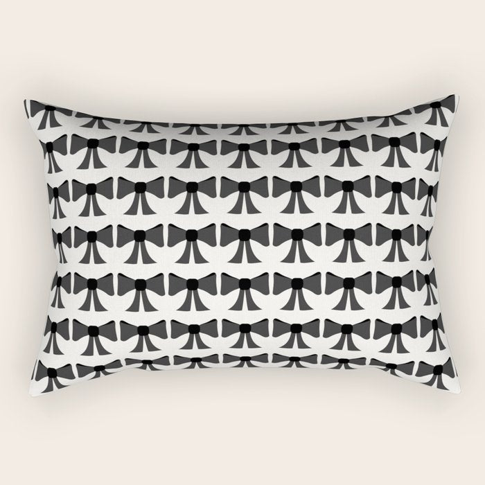 Vintage Bows I Black and White Rectangular Pillow Gallery Image 1