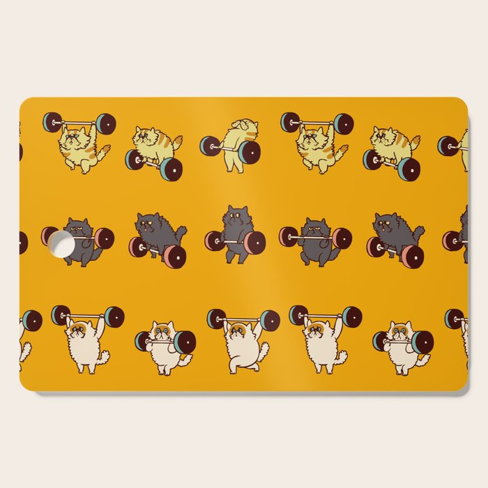 Olympic Lifting Cat Cutting Board Gallery Image 1