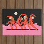 Full Moon Mushroom Dance  Outdoor Rug Gallery Image 1