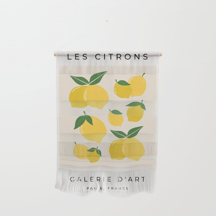 Les Citrons | 01 - Retro Lemon Print Abstract Lemons Wall Hanging Gallery Image 1