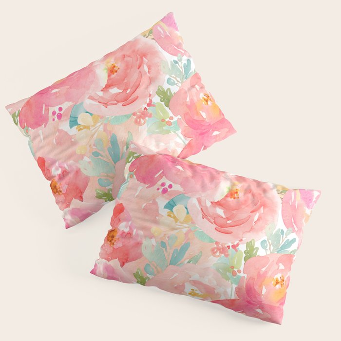 Preppy Pink Peonies Pillow Sham Gallery Image 3