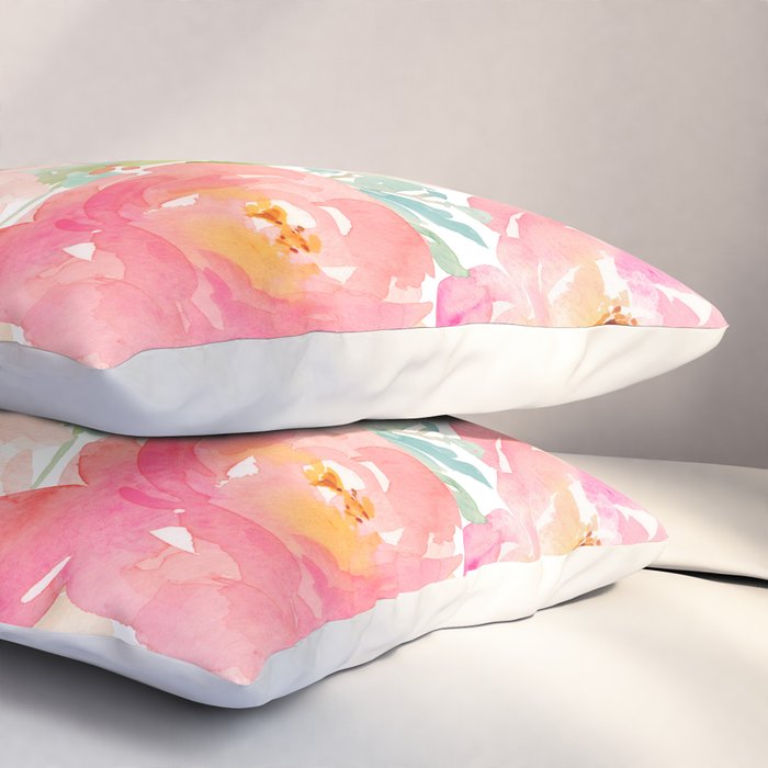 Preppy Pink Peonies Pillow Sham Gallery Image 3