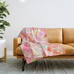 Preppy Pink Peonies Throw Blanket Gallery Image 1