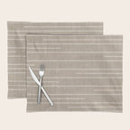 Boho Minimal Neutral Stripes Pattern Placemat Gallery Image 1