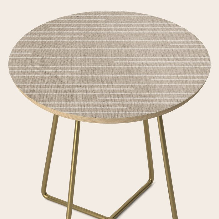 Boho Minimal Neutral Stripes Pattern Side Table Gallery Image 2