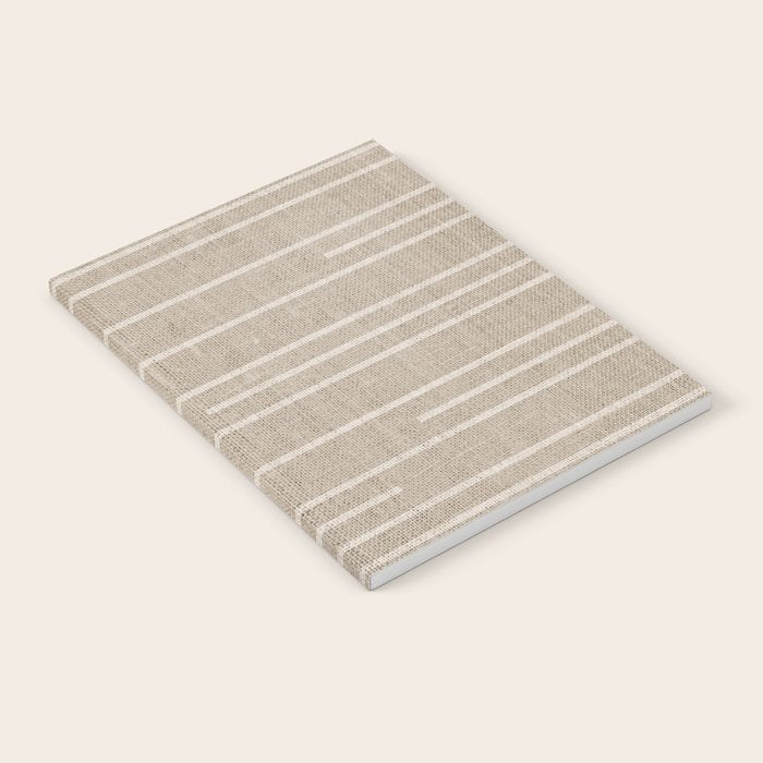 Boho Minimal Neutral Stripes Pattern Notebook Gallery Image 1