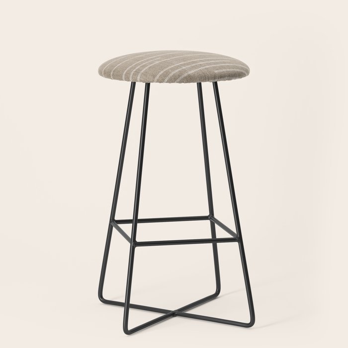 Boho Minimal Neutral Stripes Pattern Stool Gallery Image 1