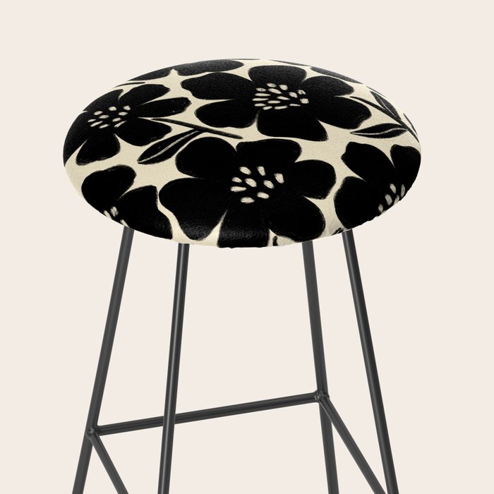 Black & White Blossom Stool Gallery Image 2