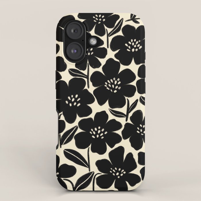 Black & White Blossom iPhone Case Gallery Image 1