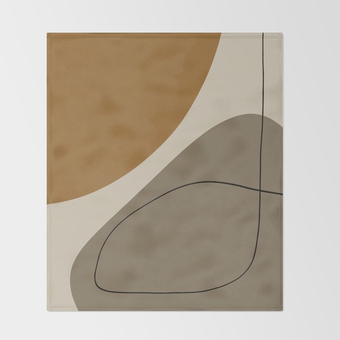 Organic Abstract Shapes #3 Throw Blanket Gallery Image 2