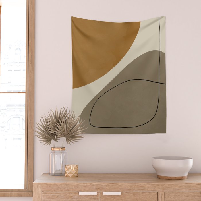 Organic Abstract Shapes #3 Wall Tapestry Gallery Image 2