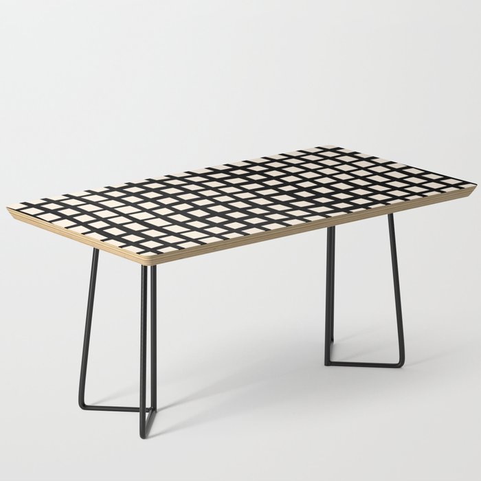 Warped Modern Minimalist Grid in Black and Almond Cream Coffee Table Gallery Image 1