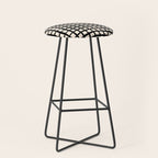 Warped Modern Minimalist Grid in Black and Almond Cream Stool Gallery Image 1