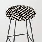 Warped Modern Minimalist Grid in Black and Almond Cream Stool Gallery Image 2