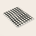 Warped Modern Minimalist Grid in Black and Almond Cream Notebook Gallery Image 3
