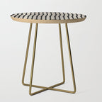 Warped Modern Minimalist Grid in Black and Almond Cream Side Table Gallery Image 1