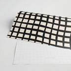 Warped Modern Minimalist Grid in Black and Almond Cream Wrapping Paper Gallery Image 2
