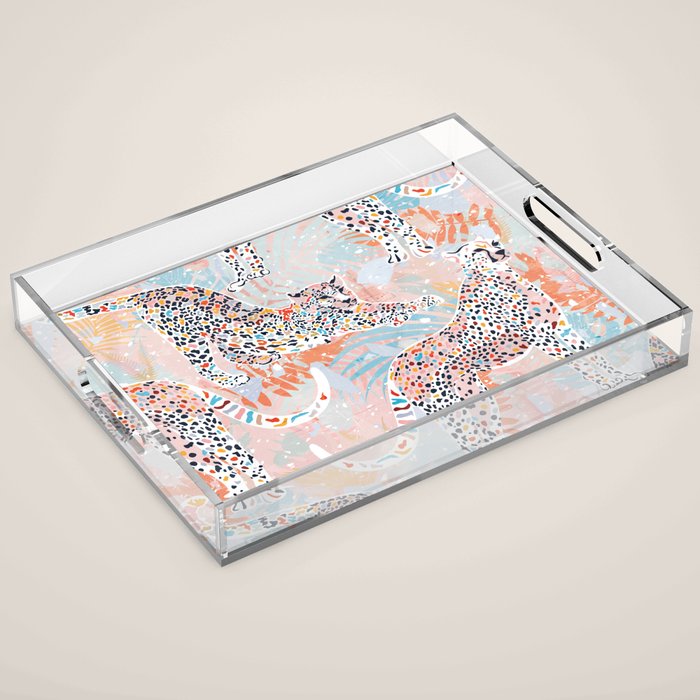 Colorful Wild Cats Acrylic Tray Gallery Image 1