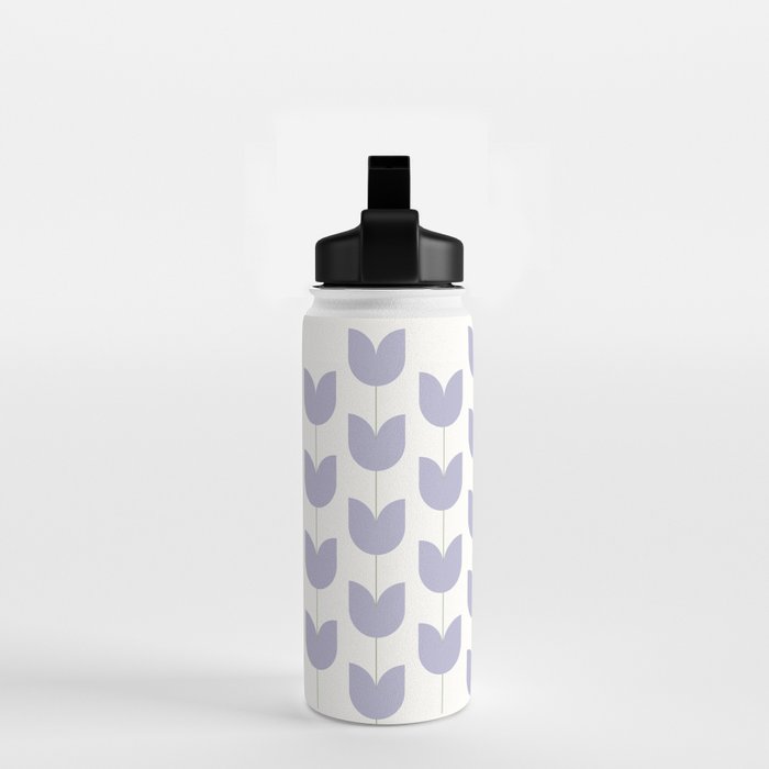 Spring Tulips VI Lavender Purple Mid Century Flowers Water Bottle Gallery Image 2