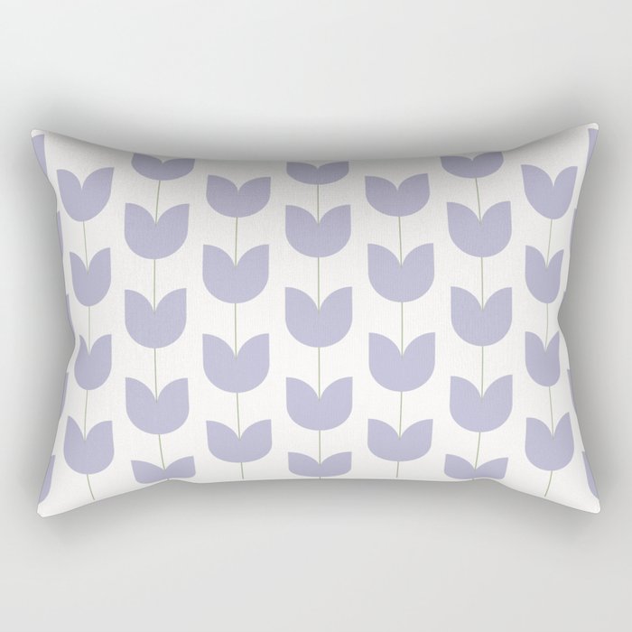 Spring Tulips VI Lavender Purple Mid Century Flowers Rectangular Pillow Gallery Image 2