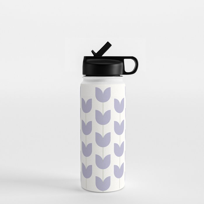 Spring Tulips VI Lavender Purple Mid Century Flowers Water Bottle Gallery Image 1