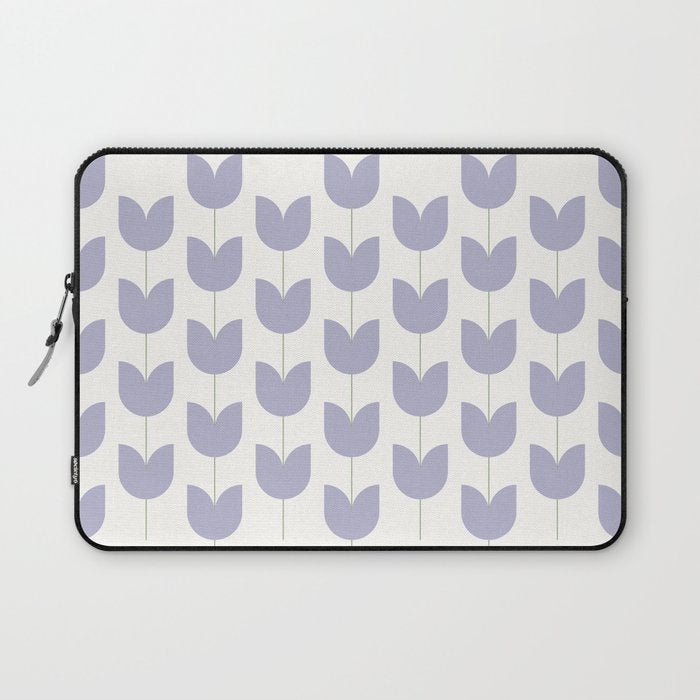 Spring Tulips VI Lavender Purple Mid Century Flowers Laptop Sleeve Gallery Image 1