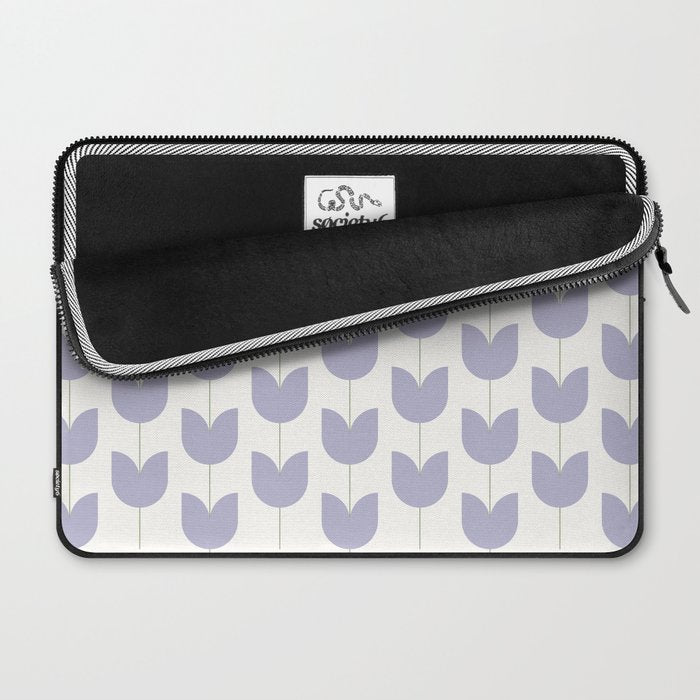 Spring Tulips VI Lavender Purple Mid Century Flowers Laptop Sleeve Gallery Image 2