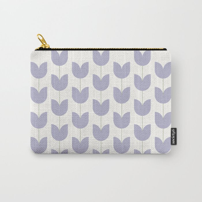 Spring Tulips VI Lavender Purple Mid Century Flowers Carry All Pouch Gallery Image 1