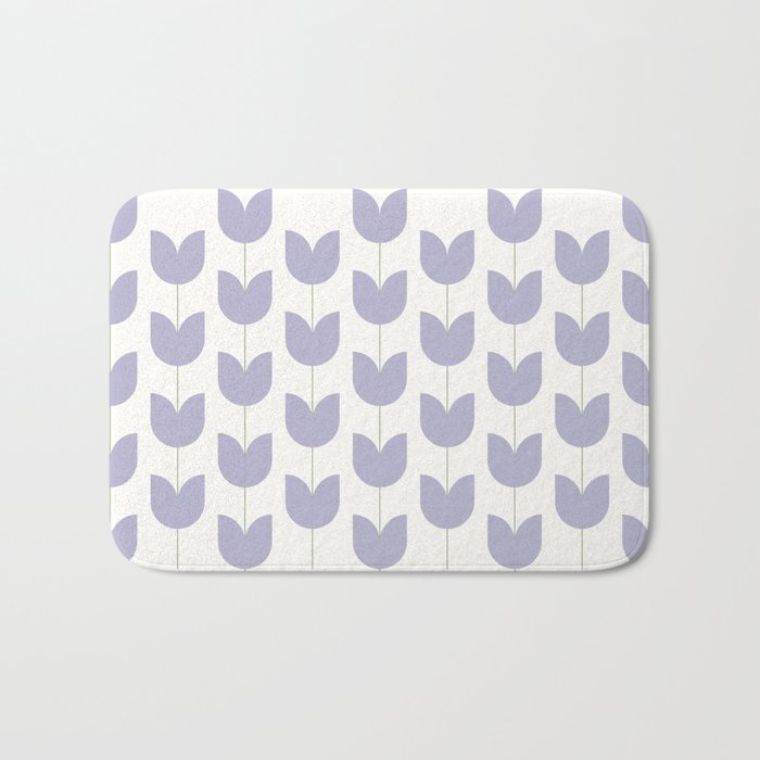 Spring Tulips VI Lavender Purple Mid Century Flowers Bath Mat Gallery Image 1