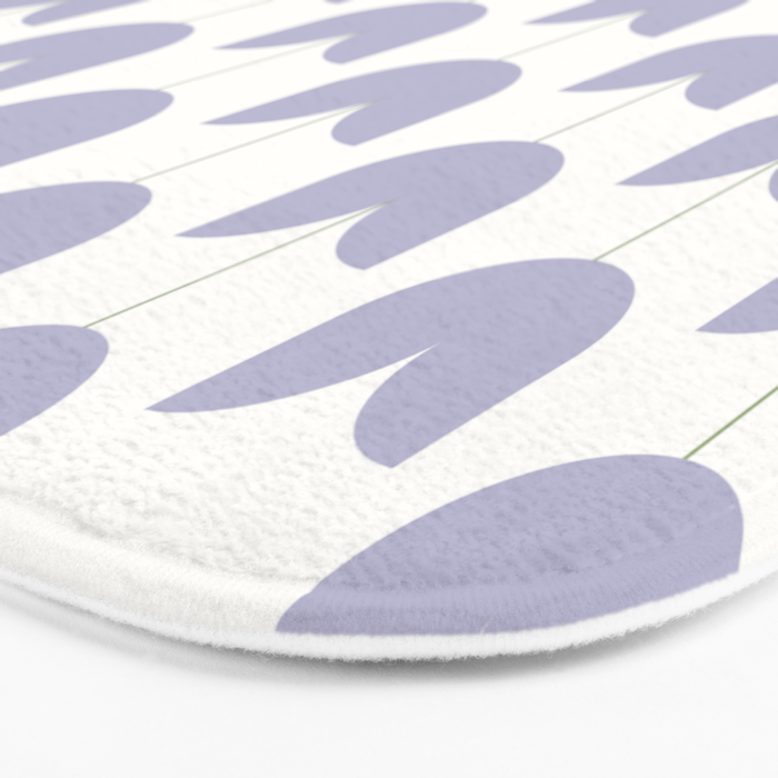 Spring Tulips VI Lavender Purple Mid Century Flowers Bath Mat Gallery Image 3