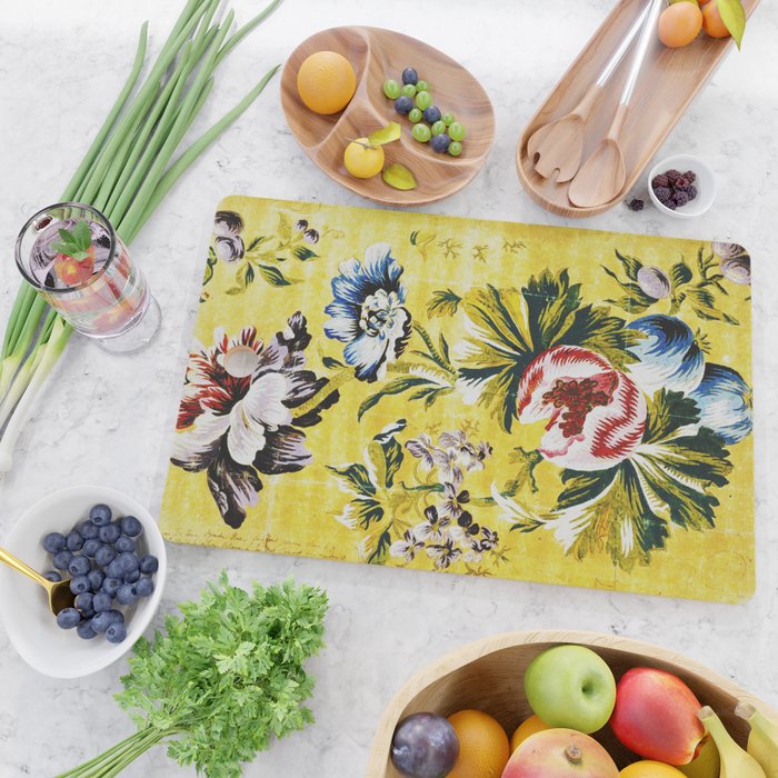 18th Century English Floral Print Cutting Board Gallery Image 2